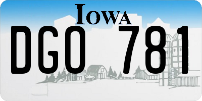 IA license plate DGO781