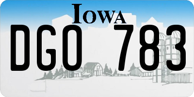 IA license plate DGO783