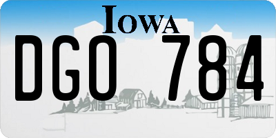 IA license plate DGO784
