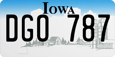 IA license plate DGO787