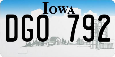 IA license plate DGO792