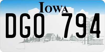IA license plate DGO794