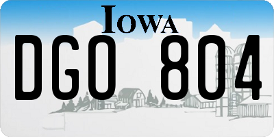 IA license plate DGO804