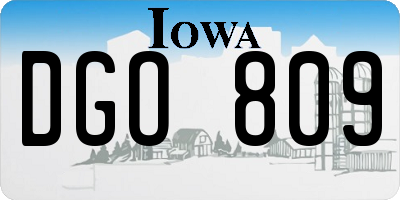 IA license plate DGO809