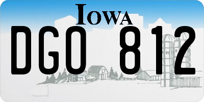 IA license plate DGO812