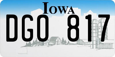 IA license plate DGO817