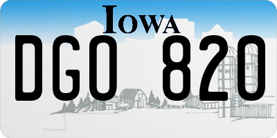 IA license plate DGO820