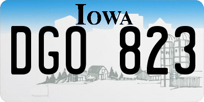 IA license plate DGO823