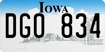 IA license plate DGO834