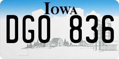 IA license plate DGO836