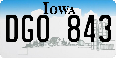 IA license plate DGO843