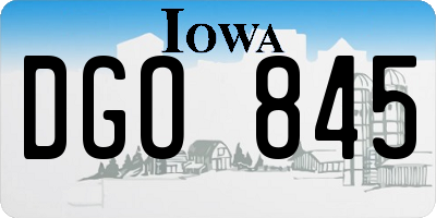 IA license plate DGO845