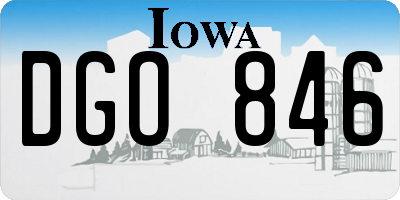 IA license plate DGO846
