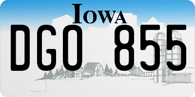 IA license plate DGO855