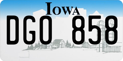 IA license plate DGO858