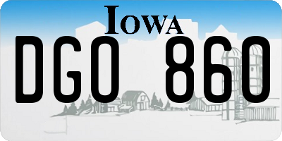 IA license plate DGO860