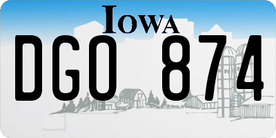 IA license plate DGO874