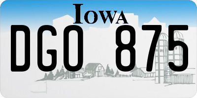 IA license plate DGO875