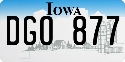 IA license plate DGO877