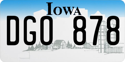 IA license plate DGO878