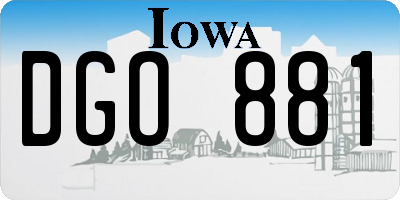 IA license plate DGO881