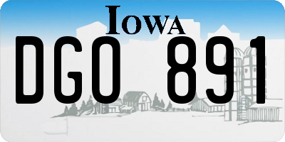 IA license plate DGO891