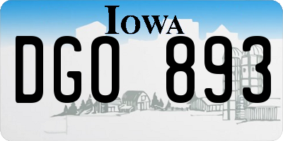 IA license plate DGO893
