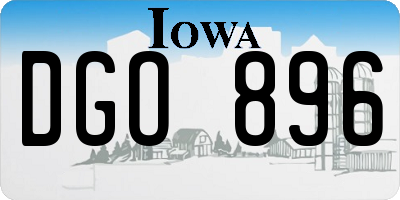 IA license plate DGO896