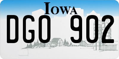 IA license plate DGO902