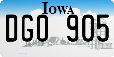 IA license plate DGO905