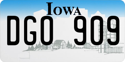 IA license plate DGO909