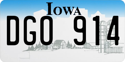 IA license plate DGO914