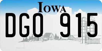 IA license plate DGO915