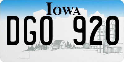 IA license plate DGO920