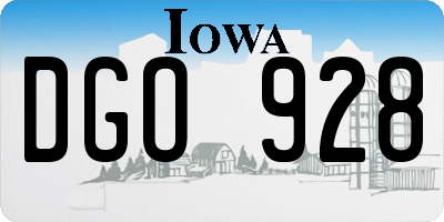 IA license plate DGO928