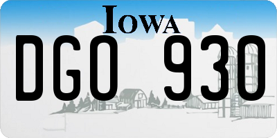 IA license plate DGO930