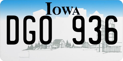 IA license plate DGO936