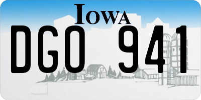 IA license plate DGO941