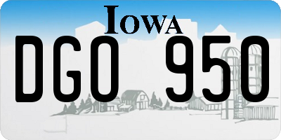 IA license plate DGO950