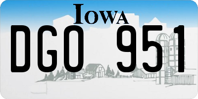IA license plate DGO951