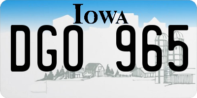 IA license plate DGO965