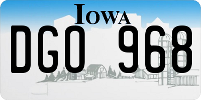 IA license plate DGO968
