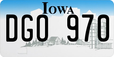 IA license plate DGO970