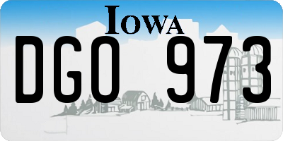 IA license plate DGO973