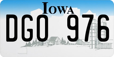 IA license plate DGO976