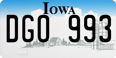 IA license plate DGO993