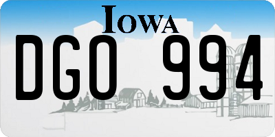 IA license plate DGO994