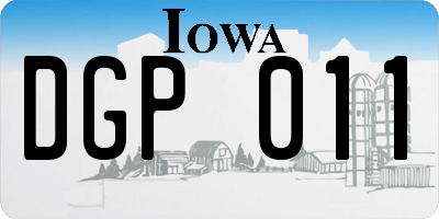 IA license plate DGP011