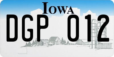 IA license plate DGP012