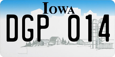 IA license plate DGP014